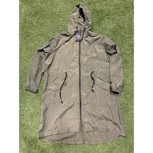 Elesol Rain Jacket Women's 3XL Olive Green Hooded Waterproof Outdoor Full Zip
